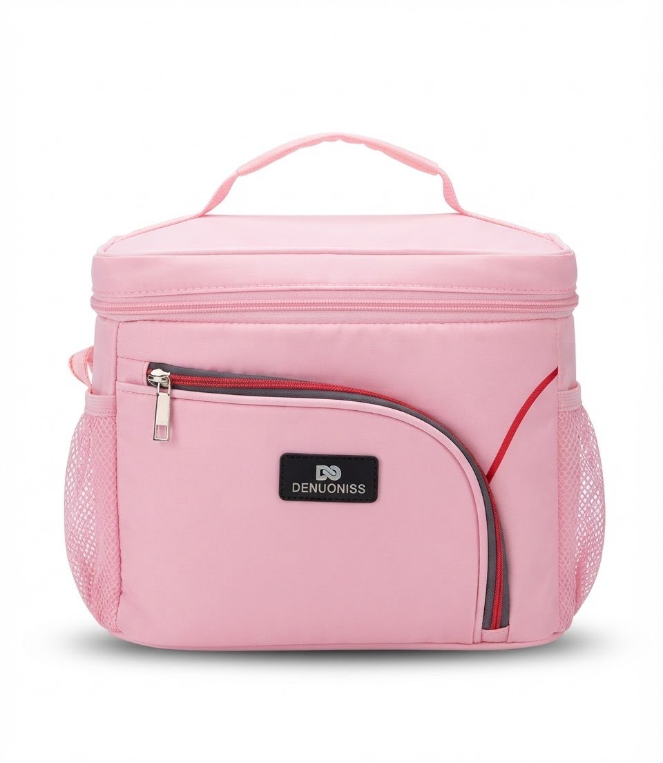 DENUONISS pink insulated lunch bag
